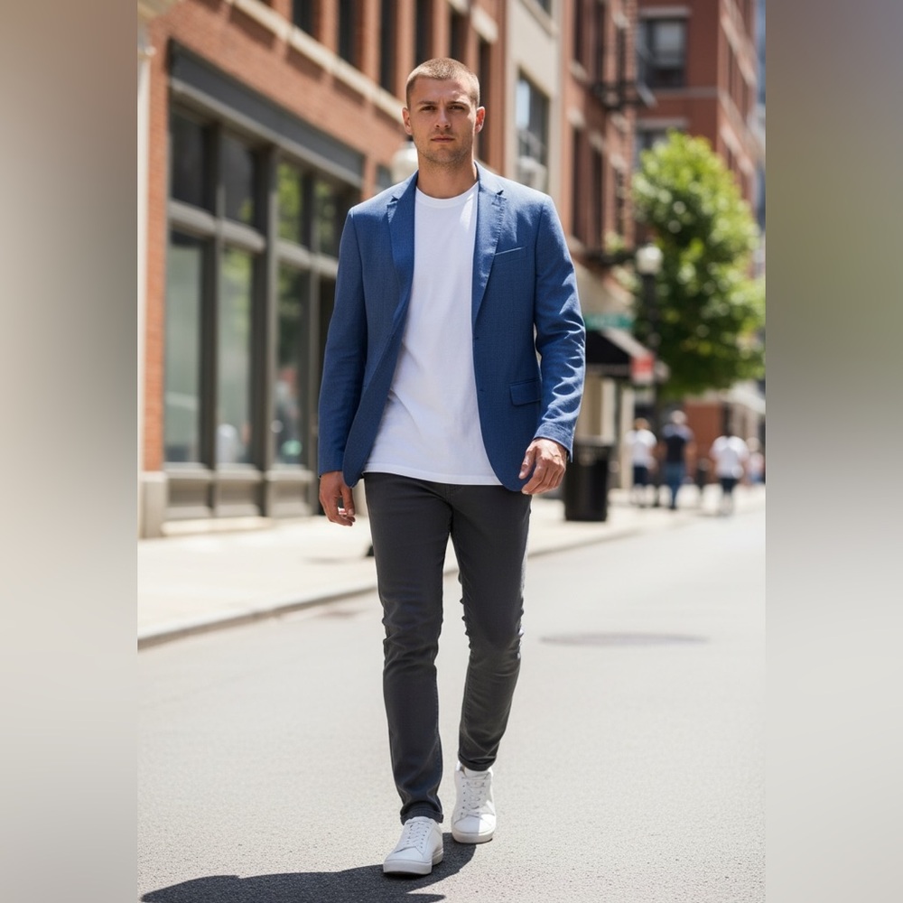 H&M Slim Fit Blue Blazer Men’s 42R Large